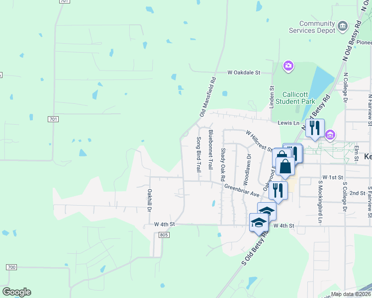 map of restaurants, bars, coffee shops, grocery stores, and more near 909 Melanie Lane in Keene