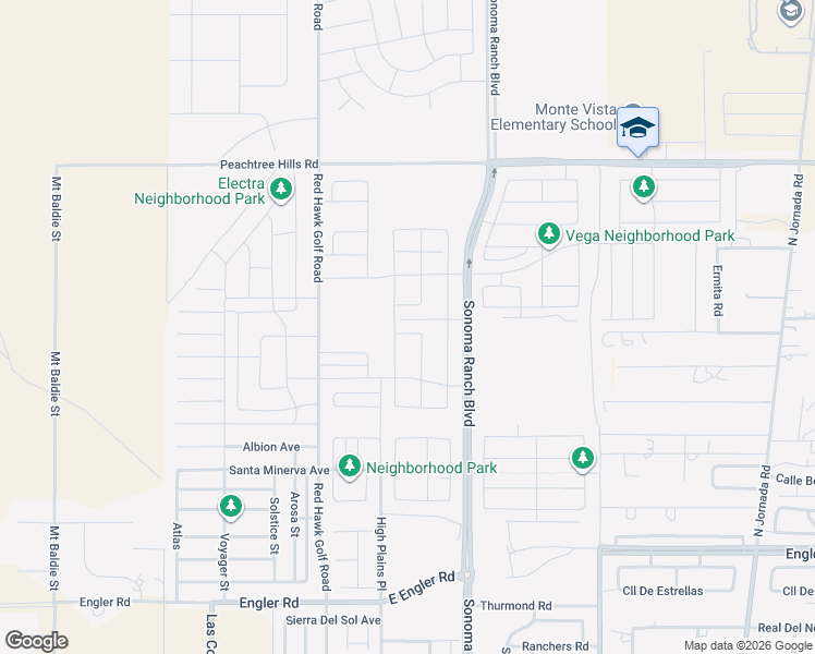 map of restaurants, bars, coffee shops, grocery stores, and more near Sonoma Ranch Boulevard in Las Cruces