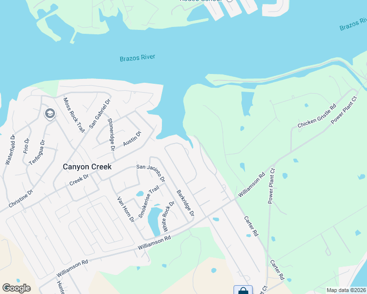 map of restaurants, bars, coffee shops, grocery stores, and more near Lakeside Drive in Granbury