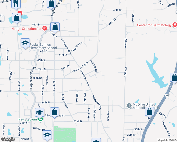 map of restaurants, bars, coffee shops, grocery stores, and more near 1603 Northwood St in Meridian