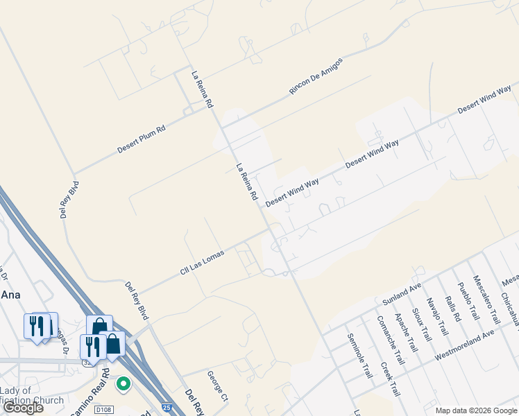 map of restaurants, bars, coffee shops, grocery stores, and more near 5748 La Reina Road in Las Cruces