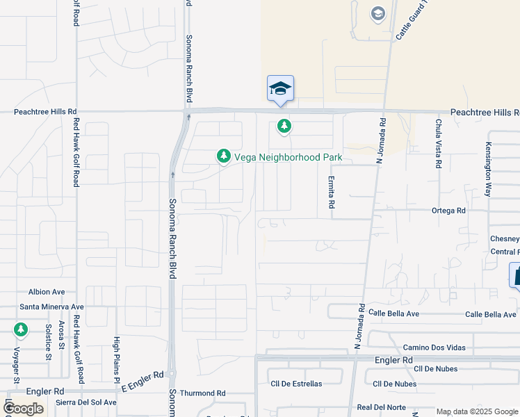 map of restaurants, bars, coffee shops, grocery stores, and more near 7007 Chaco Street in Las Cruces