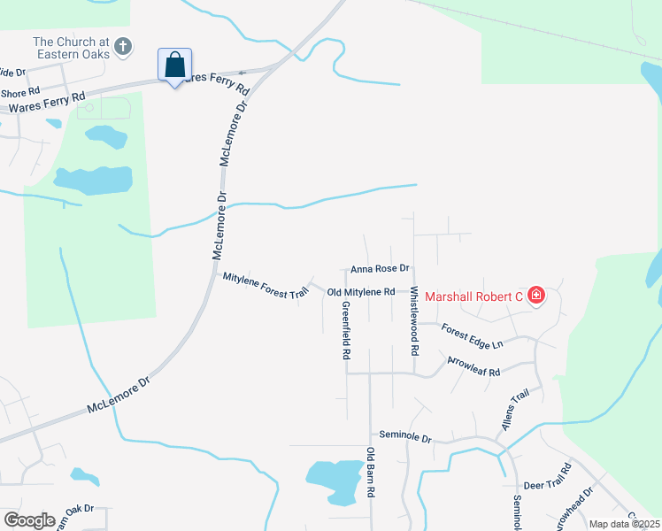 map of restaurants, bars, coffee shops, grocery stores, and more near 7201 Anna Rose Drive in Montgomery