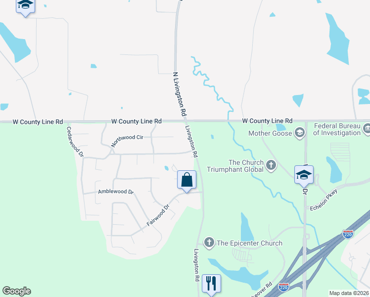 map of restaurants, bars, coffee shops, grocery stores, and more near 6527 Livingston Road in Jackson
