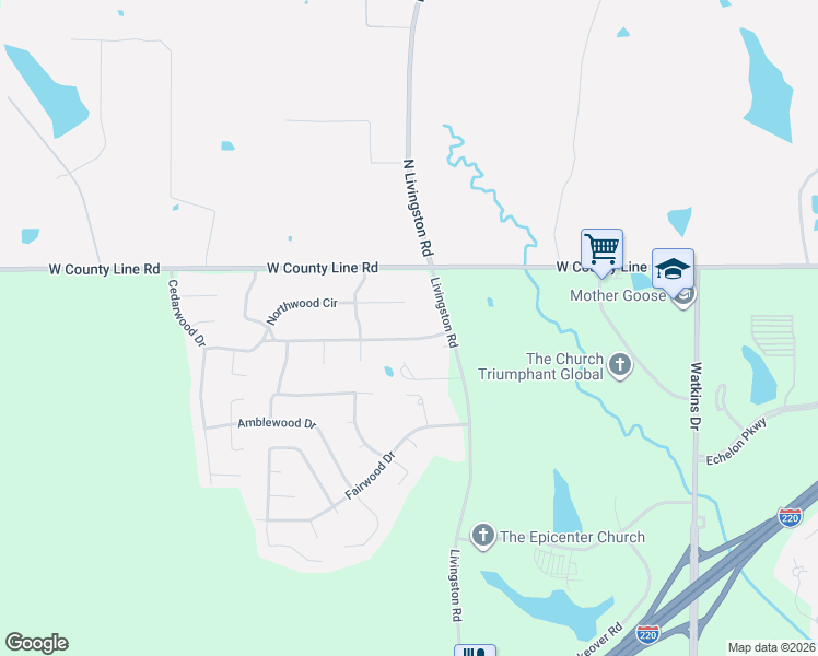 map of restaurants, bars, coffee shops, grocery stores, and more near 1735 Northwood Circle in Jackson