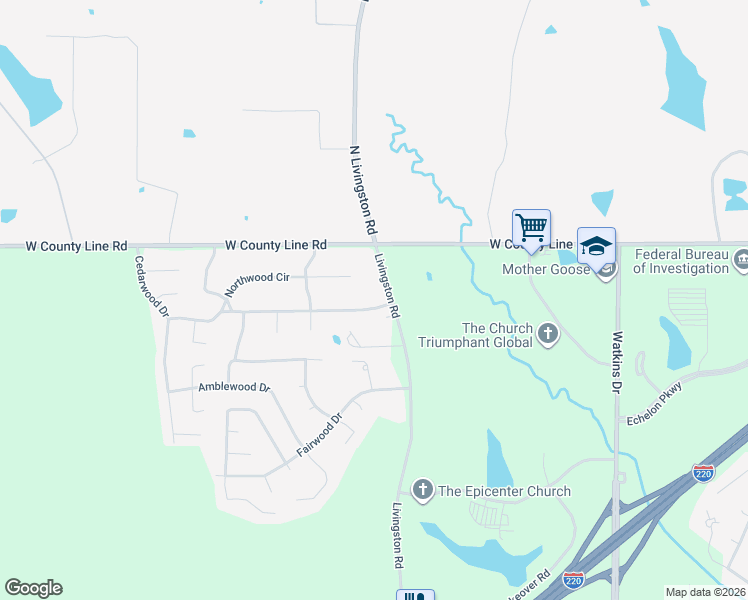 map of restaurants, bars, coffee shops, grocery stores, and more near 6527 Livingston Road in Jackson