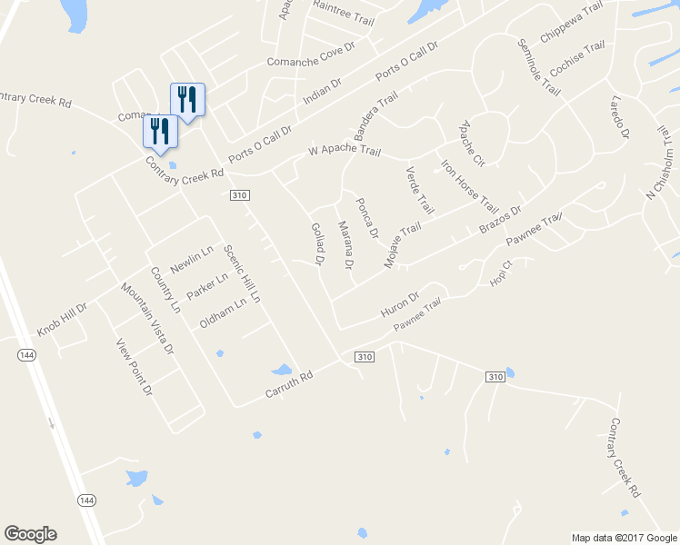 map of restaurants, bars, coffee shops, grocery stores, and more near 4015 Marana Drive in Granbury