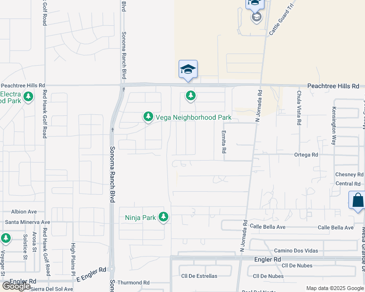 map of restaurants, bars, coffee shops, grocery stores, and more near 7007 Chaco Street in Las Cruces