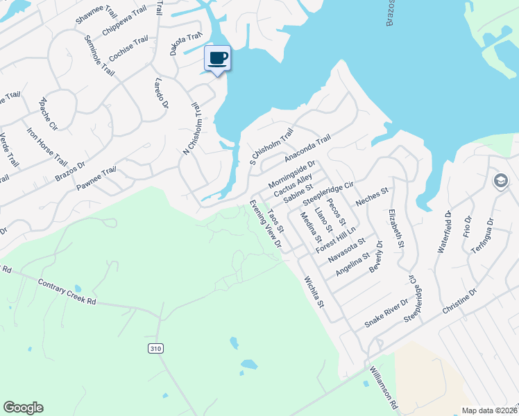 map of restaurants, bars, coffee shops, grocery stores, and more near 4608 Evening View Drive in Granbury