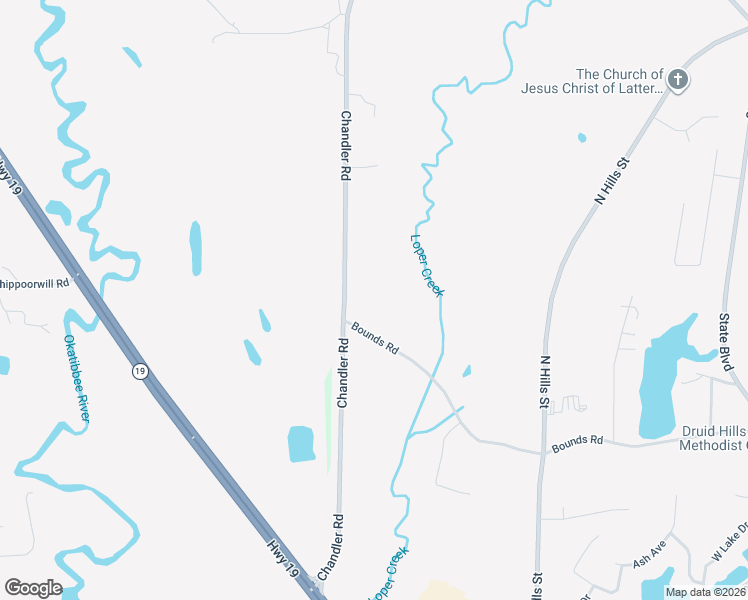 map of restaurants, bars, coffee shops, grocery stores, and more near 4300 Chandler Road in Meridian