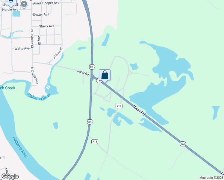 map of restaurants, bars, coffee shops, grocery stores, and more near 737-765 River Road in Selma