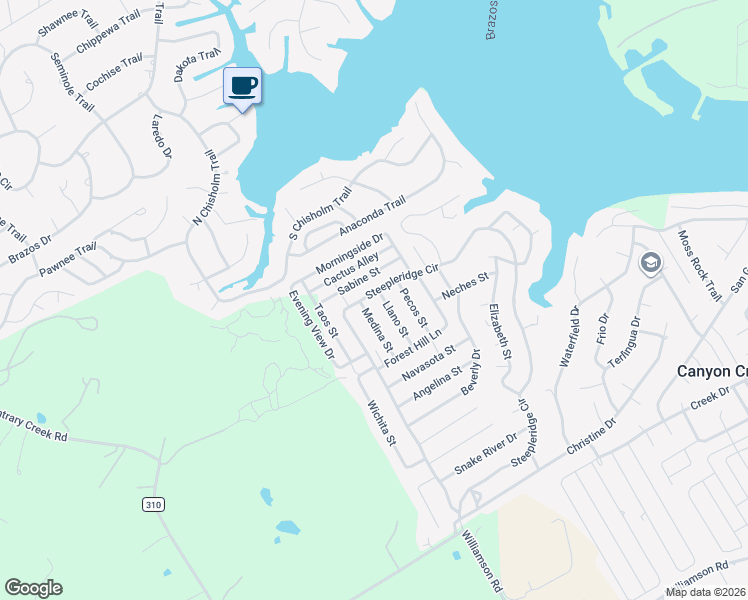 map of restaurants, bars, coffee shops, grocery stores, and more near 2821 Steepleridge Circle in Granbury