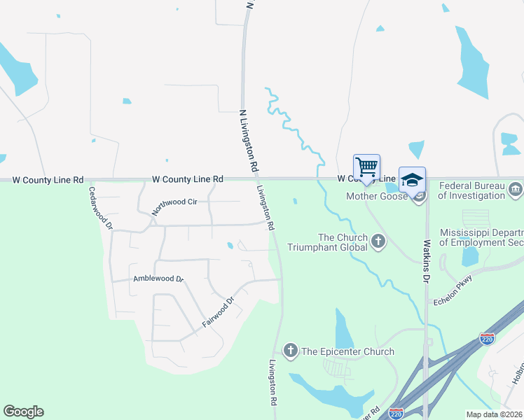 map of restaurants, bars, coffee shops, grocery stores, and more near 6527 Livingston Road in Jackson