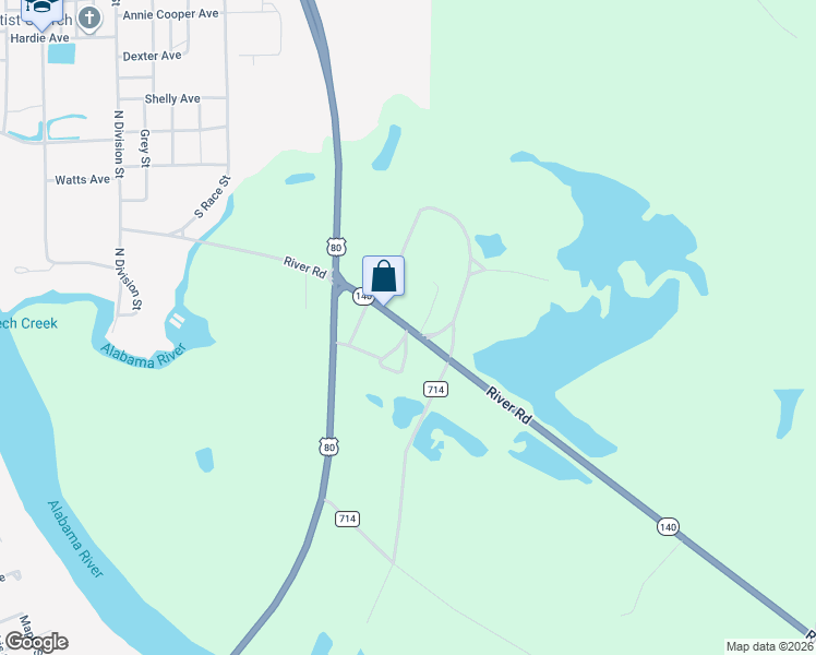 map of restaurants, bars, coffee shops, grocery stores, and more near 737 River Road in Selma