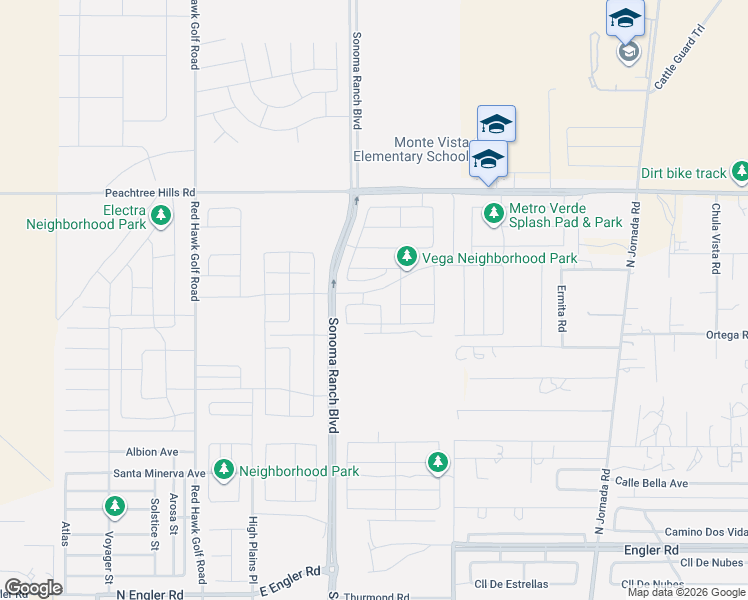 map of restaurants, bars, coffee shops, grocery stores, and more near Sirocco Avenue in Las Cruces