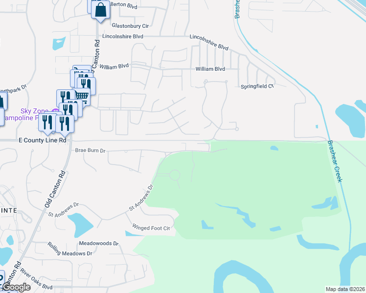 map of restaurants, bars, coffee shops, grocery stores, and more near 420 Saint Andrews Drive in Jackson