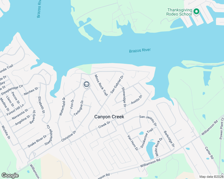 map of restaurants, bars, coffee shops, grocery stores, and more near 2720 San Gabriel Drive in Granbury