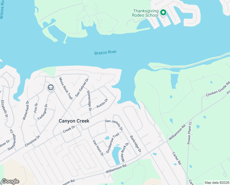 map of restaurants, bars, coffee shops, grocery stores, and more near 5207 River Ridge Street in Granbury