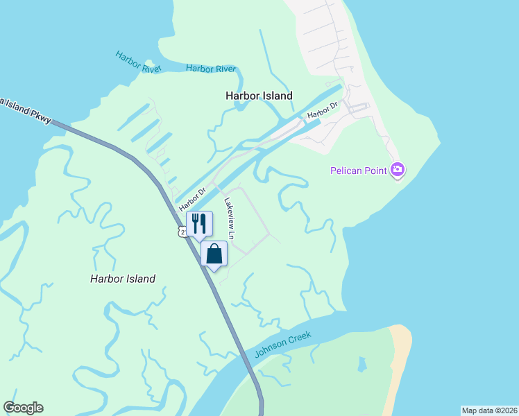 map of restaurants, bars, coffee shops, grocery stores, and more near 25 Ocean Marsh Ln in St Helena Is
