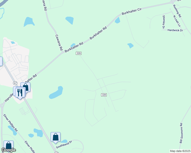 map of restaurants, bars, coffee shops, grocery stores, and more near Herman Rushing Road in Statesboro