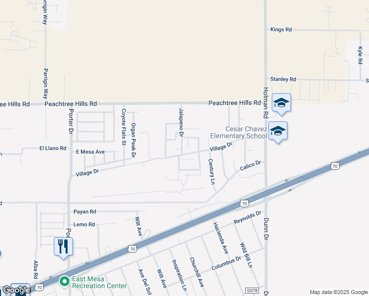 map of restaurants, bars, coffee shops, grocery stores, and more near 5830 Jalapeno Drive in Las Cruces