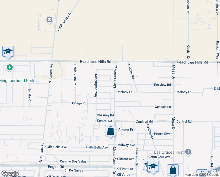 map of restaurants, bars, coffee shops, grocery stores, and more near 4996 Bosworth Road in Las Cruces