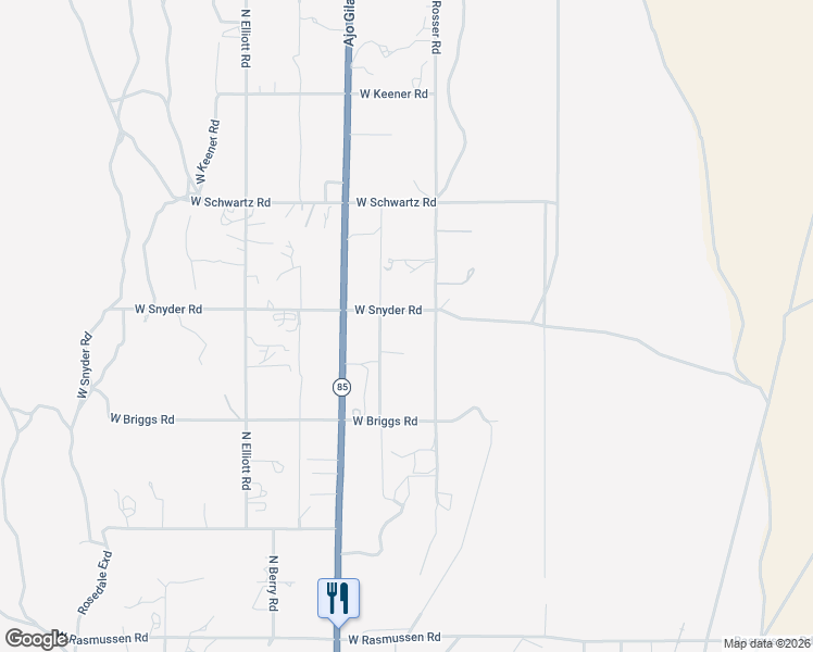 map of restaurants, bars, coffee shops, grocery stores, and more near 940 West Snyder Road in Ajo