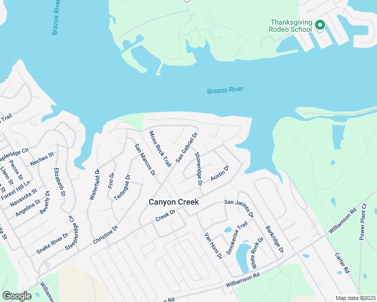 map of restaurants, bars, coffee shops, grocery stores, and more near 2720 San Gabriel Drive in Granbury