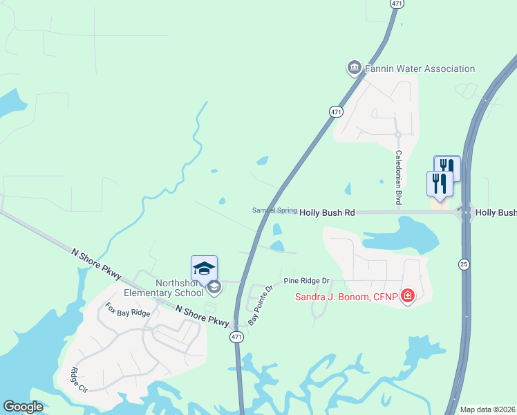 map of restaurants, bars, coffee shops, grocery stores, and more near 2503 Mississippi 471 in Brandon
