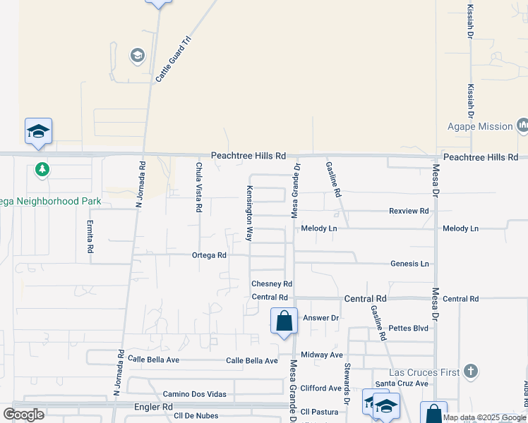 map of restaurants, bars, coffee shops, grocery stores, and more near 4981 Bosworth Lane in Las Cruces