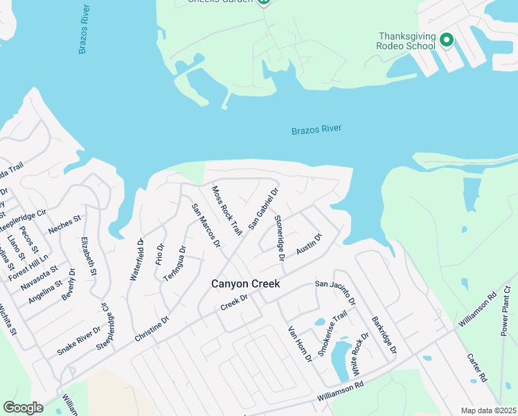 map of restaurants, bars, coffee shops, grocery stores, and more near 2720 San Gabriel Drive in Granbury