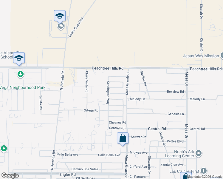 map of restaurants, bars, coffee shops, grocery stores, and more near 4981 Bosworth Road in Las Cruces