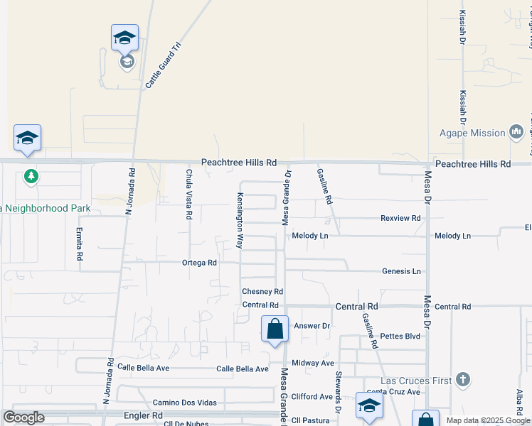 map of restaurants, bars, coffee shops, grocery stores, and more near 4981 Bosworth Road in Las Cruces