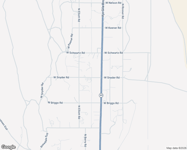 map of restaurants, bars, coffee shops, grocery stores, and more near 1161 West Snyder Road in Ajo