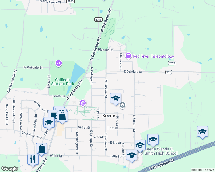 map of restaurants, bars, coffee shops, grocery stores, and more near 306 North Fairview Street in Keene