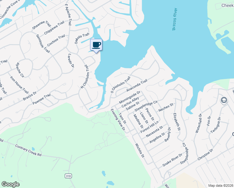 map of restaurants, bars, coffee shops, grocery stores, and more near 2122 Morningside Drive in Granbury