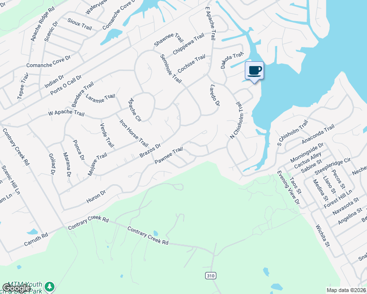 map of restaurants, bars, coffee shops, grocery stores, and more near 1213 Pawnee Trail in Granbury
