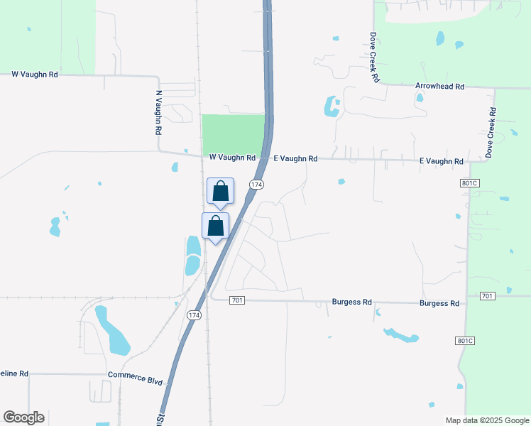 map of restaurants, bars, coffee shops, grocery stores, and more near 2842-2890 North Main Street in Cleburne