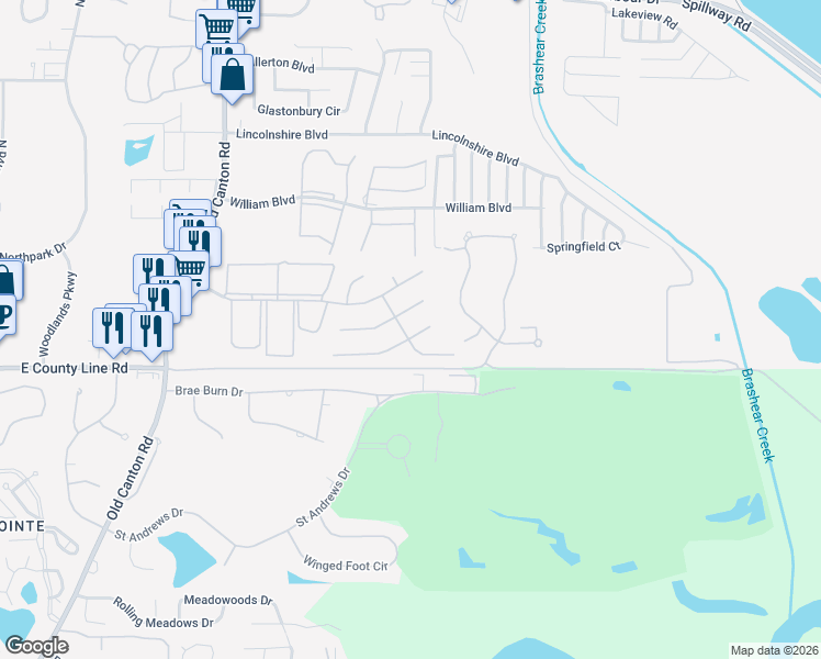 map of restaurants, bars, coffee shops, grocery stores, and more near 432 Oak Leaf Court East in Ridgeland