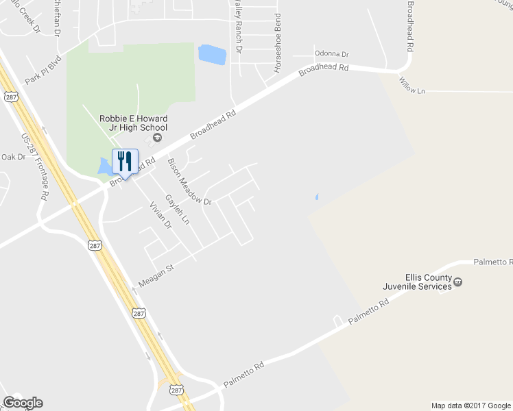 map of restaurants, bars, coffee shops, grocery stores, and more near 119 Morning Star Lane in Waxahachie