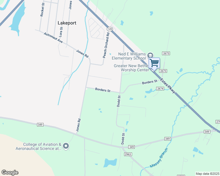map of restaurants, bars, coffee shops, grocery stores, and more near 110 Riverwood in Longview