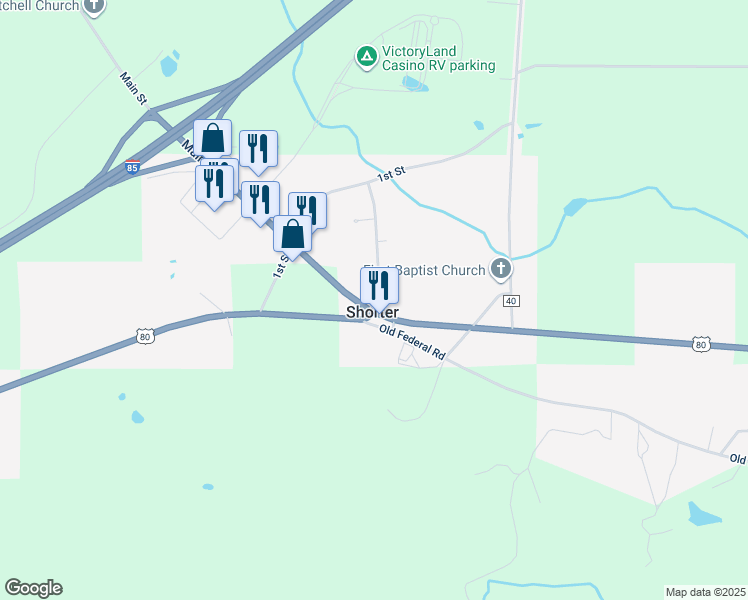 map of restaurants, bars, coffee shops, grocery stores, and more near 43 Brooklawn Drive in Shorter