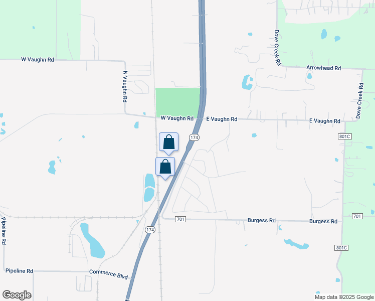 map of restaurants, bars, coffee shops, grocery stores, and more near 2842 North Main Street in Cleburne