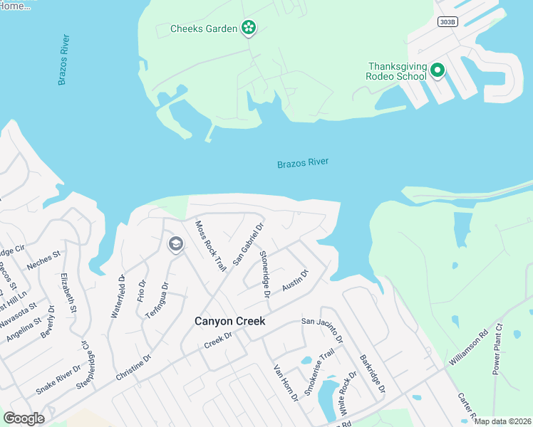 map of restaurants, bars, coffee shops, grocery stores, and more near 2823 San Gabriel Drive in Granbury