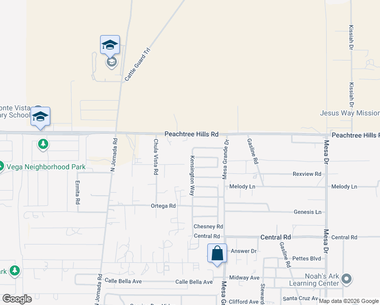 map of restaurants, bars, coffee shops, grocery stores, and more near 5097 Kensington Way in Las Cruces