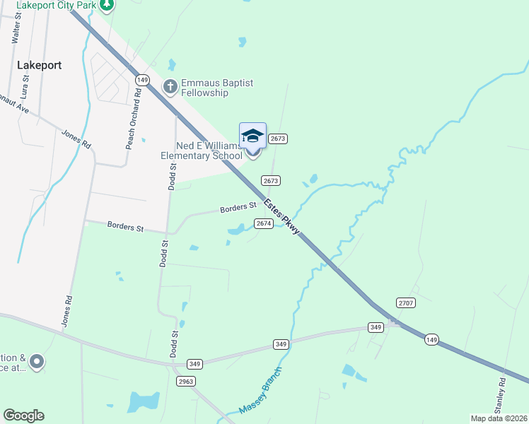 map of restaurants, bars, coffee shops, grocery stores, and more near 401-407 Borders Road in Longview