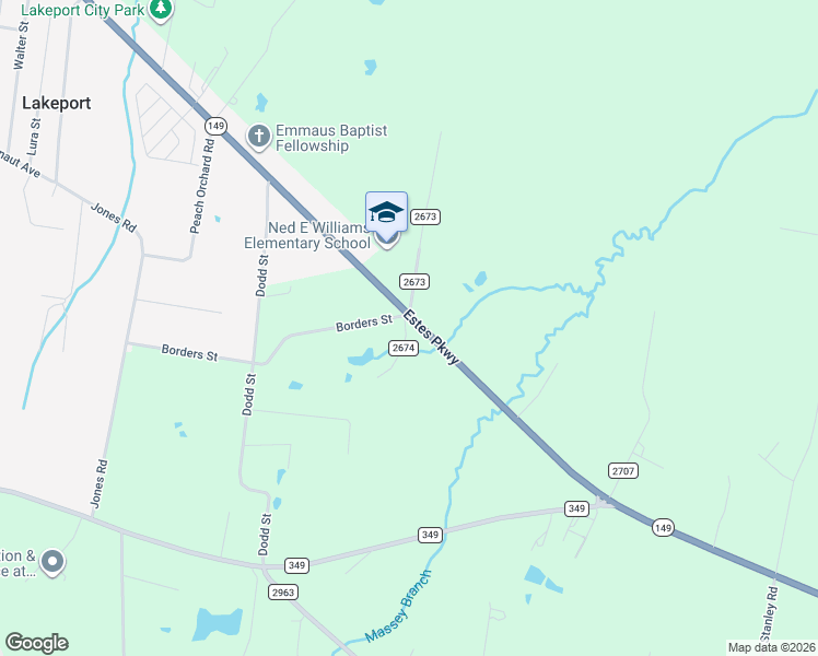 map of restaurants, bars, coffee shops, grocery stores, and more near 401-407 Borders Road in Longview