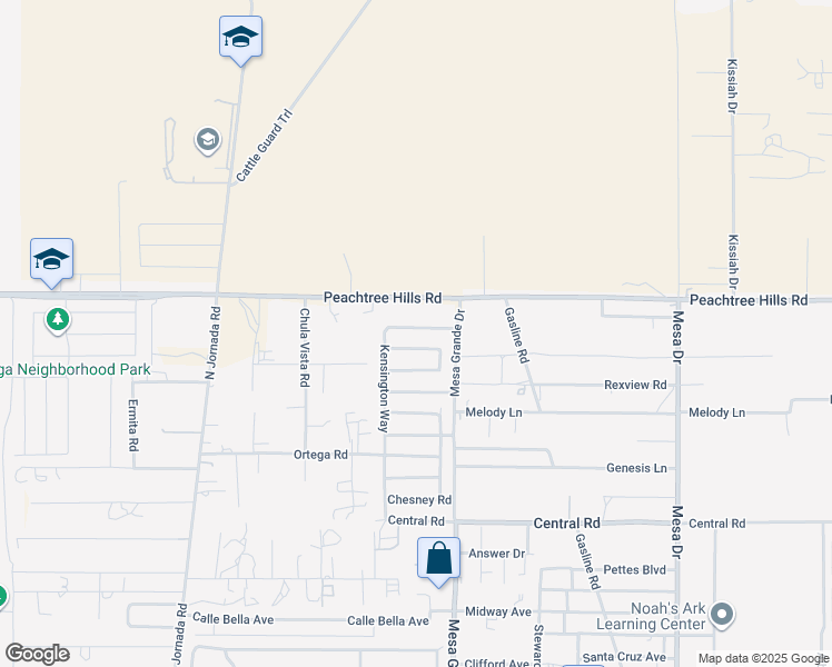 map of restaurants, bars, coffee shops, grocery stores, and more near 5116 Kensington Way in Las Cruces