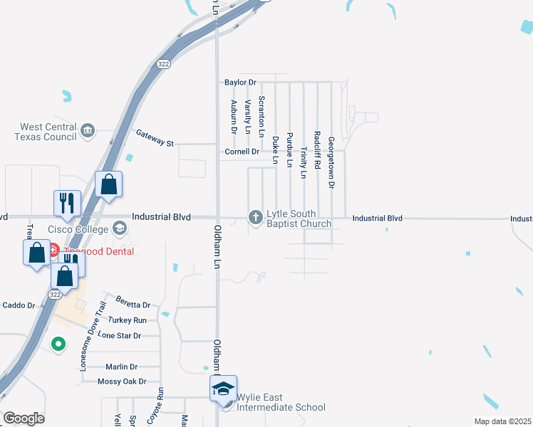 map of restaurants, bars, coffee shops, grocery stores, and more near 3949 Wake Forest Lane in Abilene