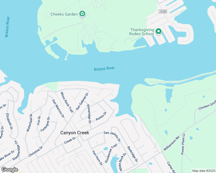 map of restaurants, bars, coffee shops, grocery stores, and more near 2808 River Ridge Court in Granbury